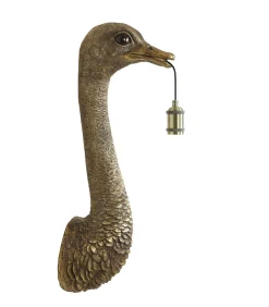 Discount Wandlamp Ostrich - Brons - 25x19x72cm Muurverlichting