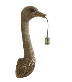 Discount Wandlamp Ostrich - Brons - 25x19x72cm Muurverlichting