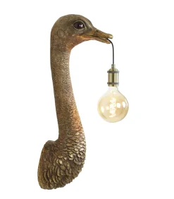Discount Wandlamp Ostrich - Brons - 25x19x72cm Muurverlichting