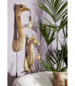 Wandlamp Ostrich - Goud - 25x19x72cm Muurverlichting