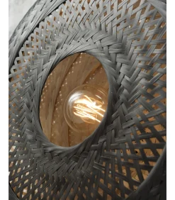 Best Wandlamp Palawan - Bamboe Zwart - Ø60cm Muurverlichting