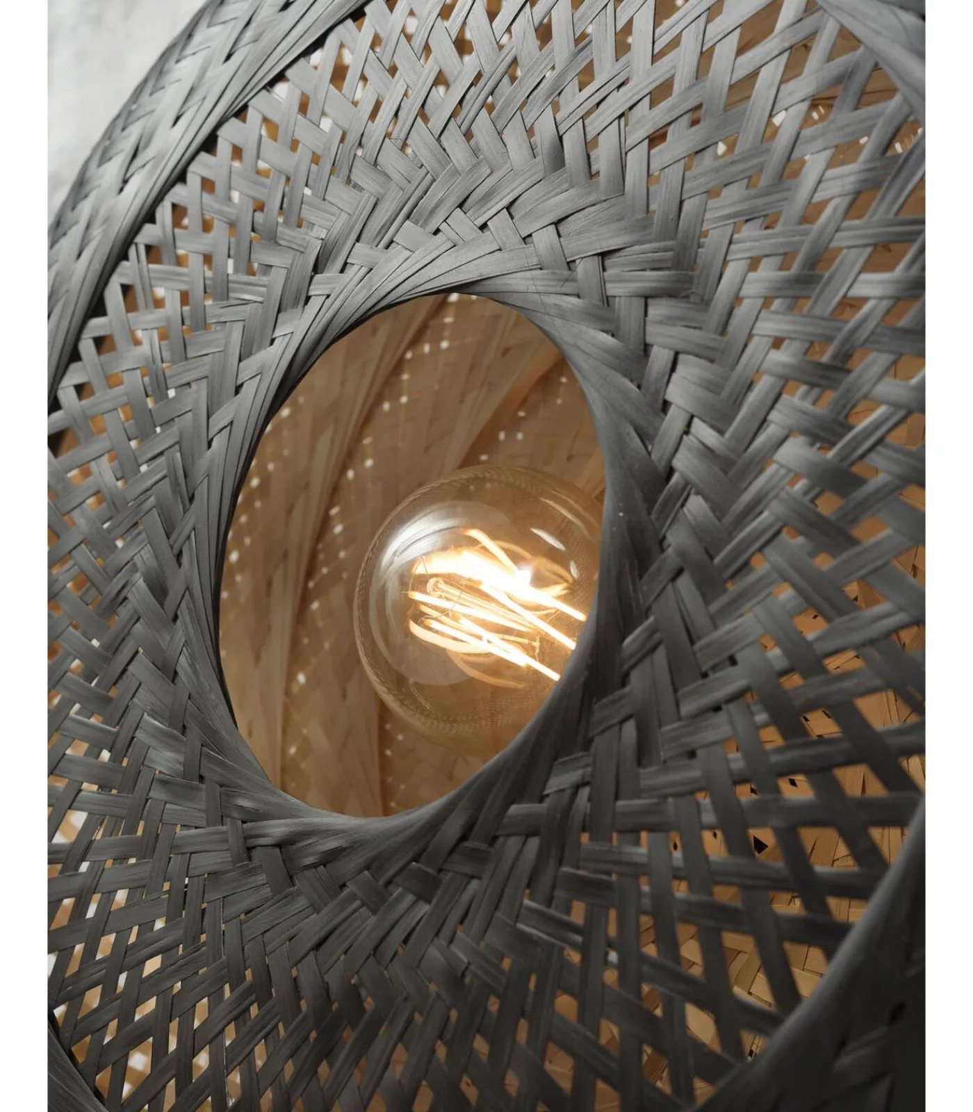 Best Wandlamp Palawan - Bamboe Zwart - Ø60cm Muurverlichting