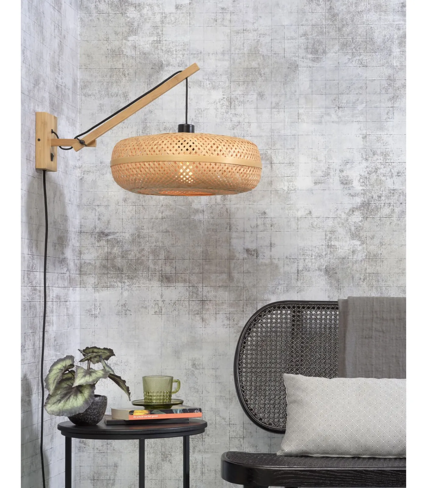Outlet Wandlamp Palawan - Bamboe - 55x40x45cm Muurverlichting