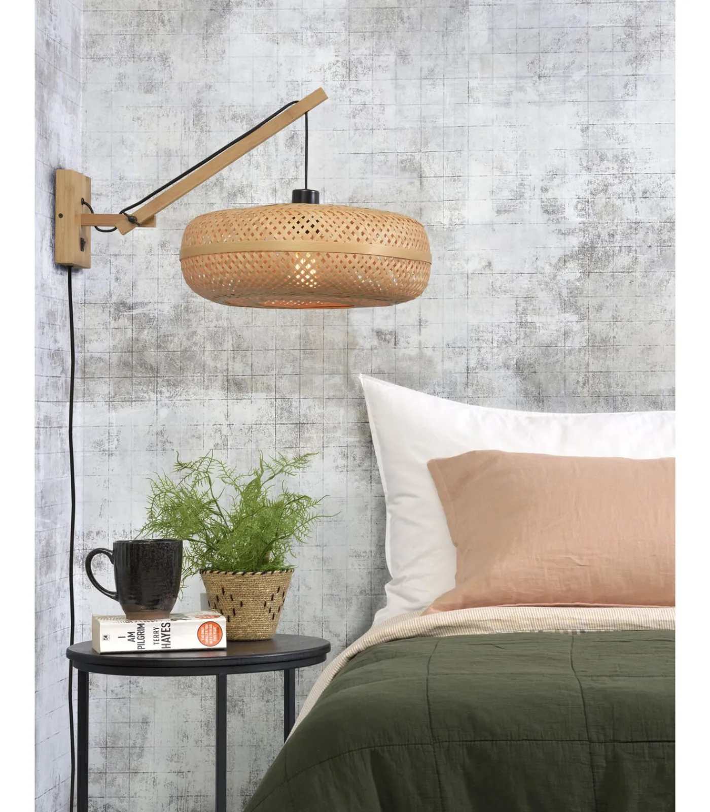 Outlet Wandlamp Palawan - Bamboe - 55x40x45cm Muurverlichting