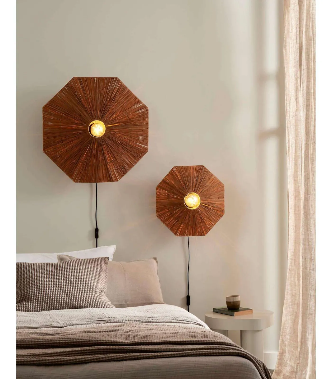 Best Wandlamp Panama - Bruin - 65x7x65cm Muurverlichting