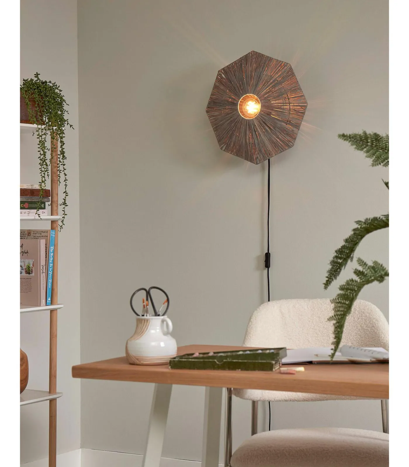 New Wandlamp Panama - Donker grijs - 45x7x45cm Muurverlichting