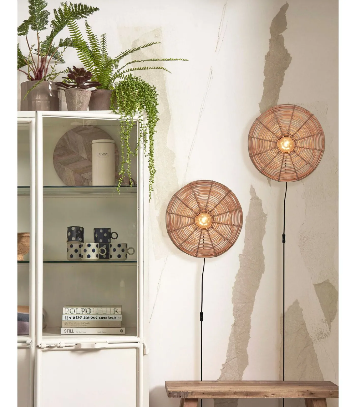 Best Wandlamp Tanami - Rotan - Ø40cm Muurverlichting