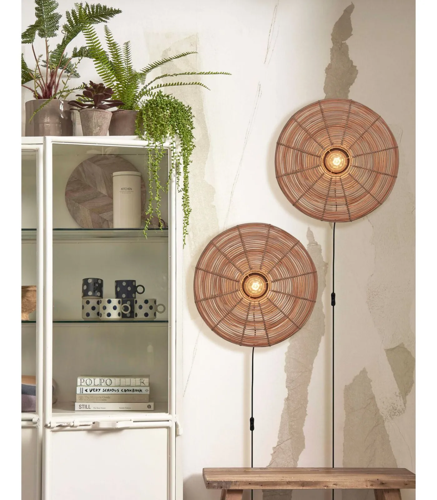 Best Wandlamp Tanami - Rotan - Ø55cm Muurverlichting