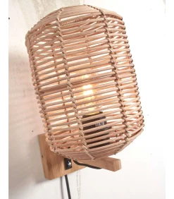 Wandlamp Tanami - Rotan - Ø18cm Muurverlichting