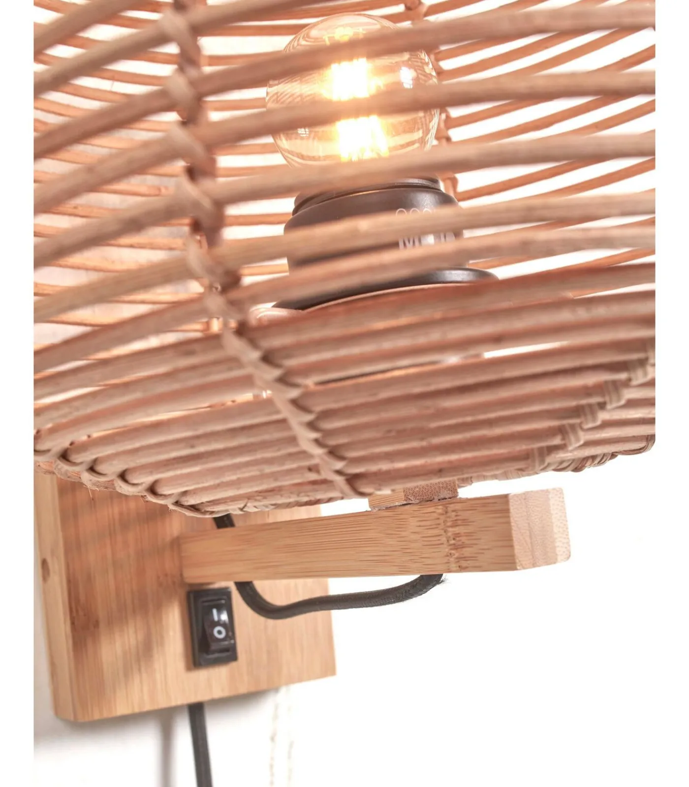 Clearance Wandlamp Tanami - Rotan - Ø25cm Muurverlichting