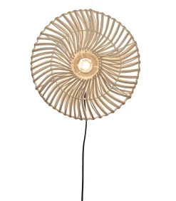 Best Wandlamp Zanzibar - Rotan Wit - Ø40cm Muurverlichting