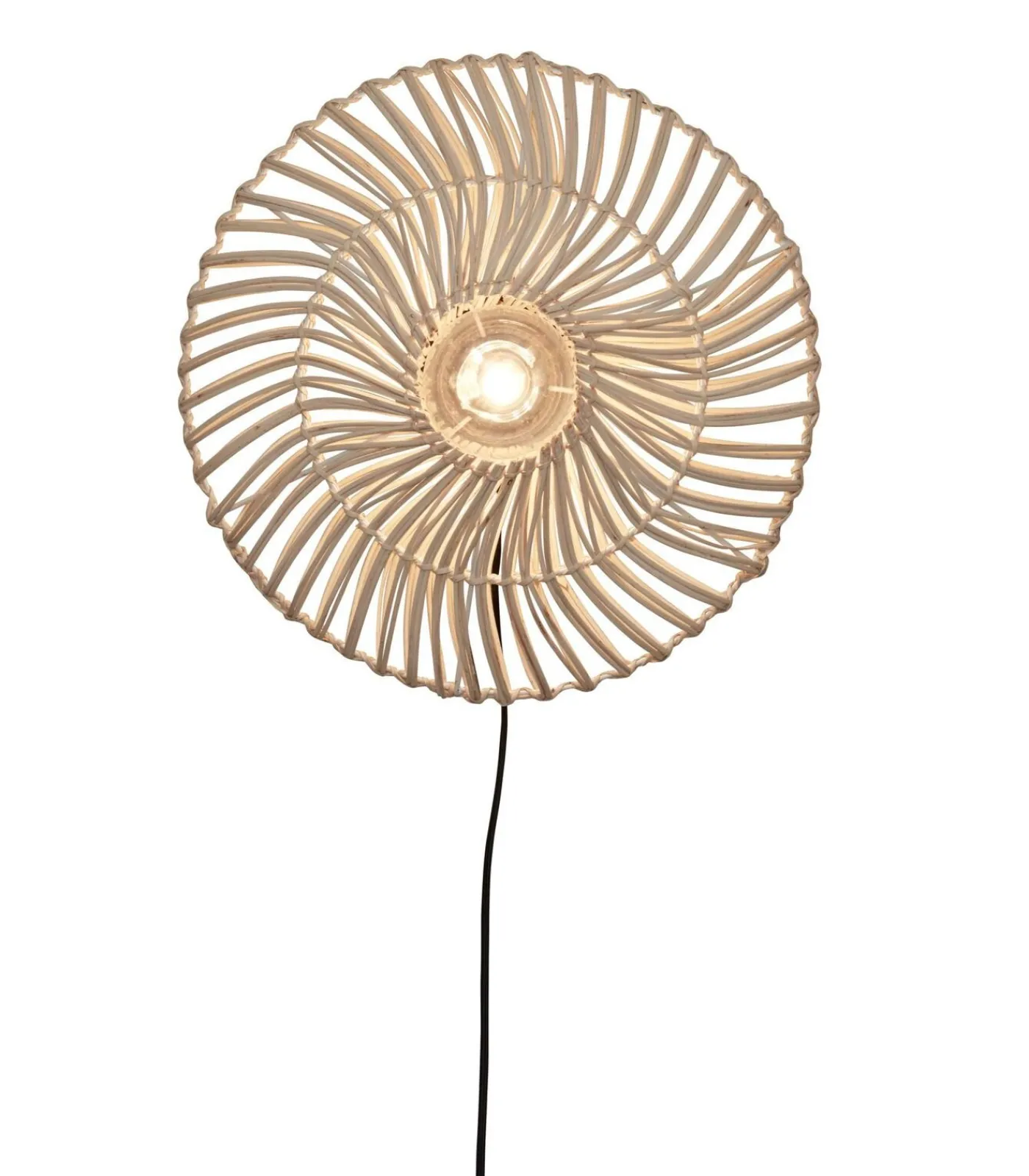 Best Wandlamp Zanzibar - Rotan Wit - Ø40cm Muurverlichting