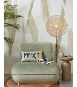 Clearance Wandlamp Zanzibar - Rotan Wit - Ø55cm Muurverlichting