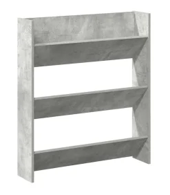New Wandschoenenkast 80x18x90 cm spaanplaat betongrijs Organiseren