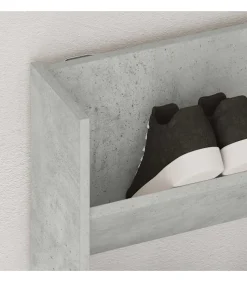 New Wandschoenenkast 80x18x90 cm spaanplaat betongrijs Organiseren