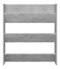 New Wandschoenenkast 80x18x90 cm spaanplaat betongrijs Organiseren