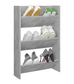 Sale Wandschoenenkast 60x18x90 cm spaanplaat betongrijs Organiseren