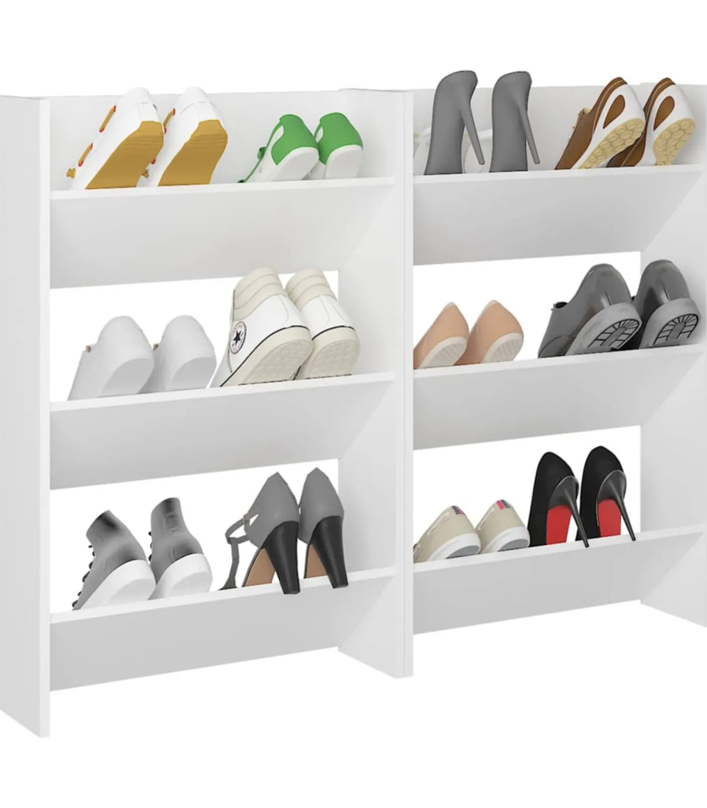 Best Wandschoenenkasten 2 st 60x18x90 cm spaanplaat wit Organiseren