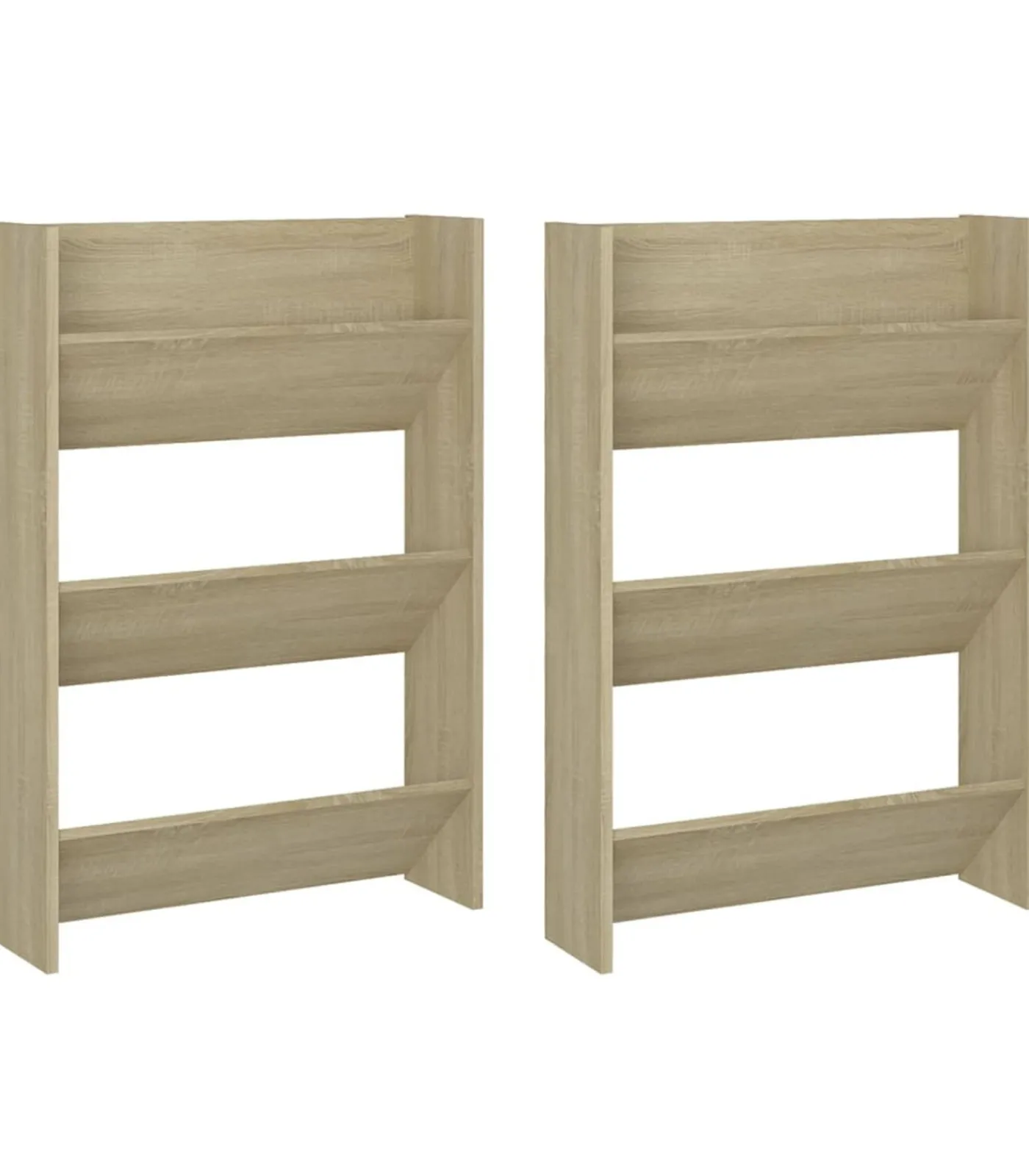 Outlet Wandschoenenkasten 2 st 60x18x90 cm spaanplaat sonoma eiken Organiseren