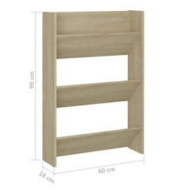 Outlet Wandschoenenkasten 2 st 60x18x90 cm spaanplaat sonoma eiken Organiseren