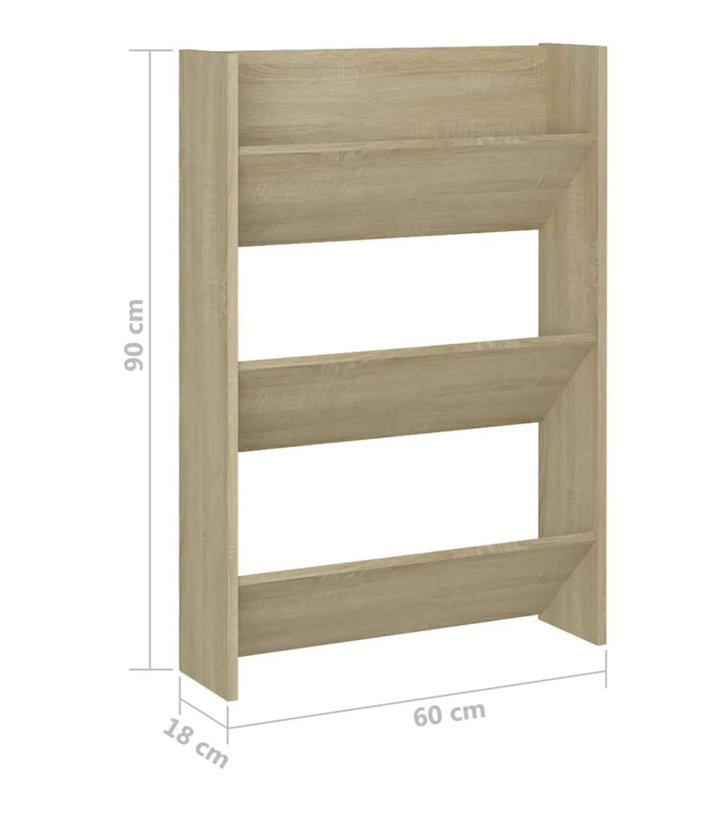 Outlet Wandschoenenkasten 2 st 60x18x90 cm spaanplaat sonoma eiken Organiseren