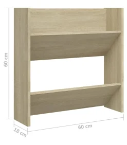 Hot Wandschoenenkasten 2 st 60x18x60 cm spaanplaat sonoma eiken Organiseren