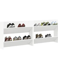 Online Wandschoenenkasten 2 st 80x18x60 cm spaanplaat wit Organiseren