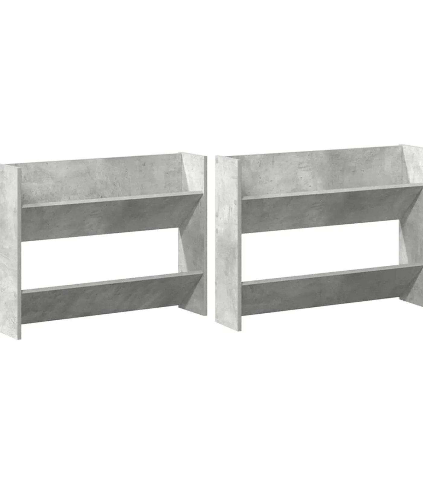 Outlet Wandschoenenkasten 2 st 80x18x60 cm spaanplaat betongrijs Organiseren