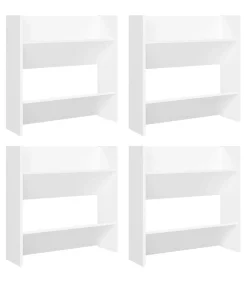 Online Wandschoenenkasten 4 st 60x18x60 cm bewerkt hout wit Organiseren