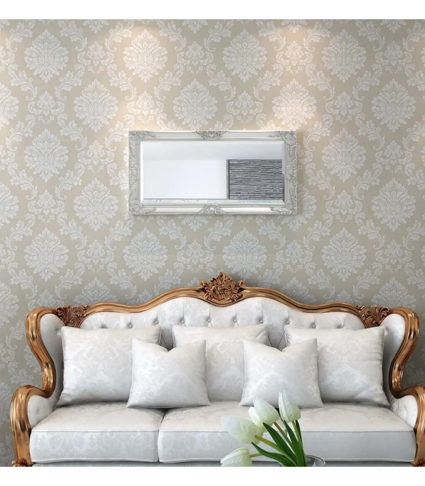 Clearance Wandspiegel Barok 100 x 50 cm zilver Spiegels