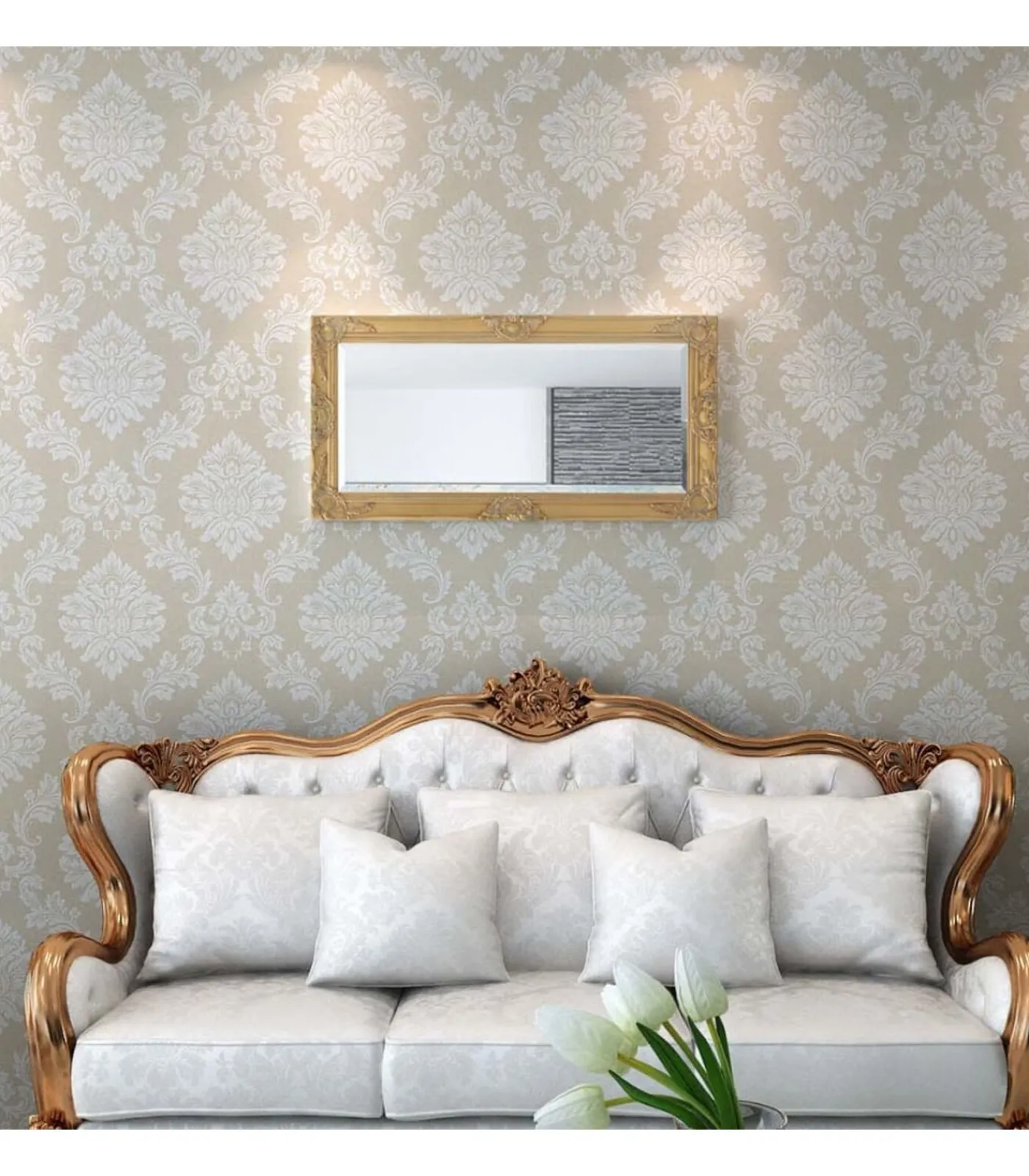 Discount Wandspiegel Barok 100 x 50 cm goud Spiegels