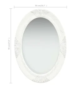 Outlet Wandspiegel barok stijl 50x70 cm wit Spiegels