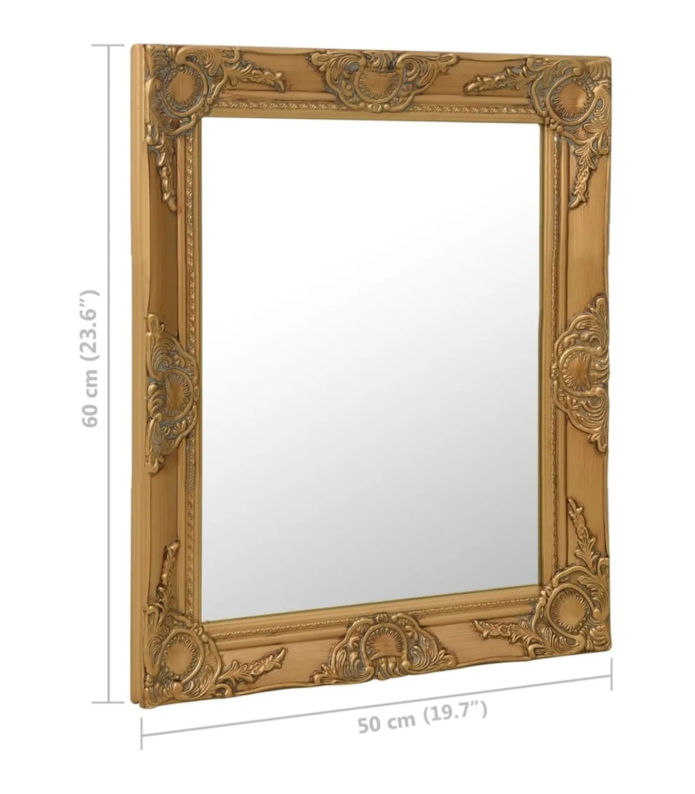 Outlet Wandspiegel barok stijl 50x60 cm goudkleurig Spiegels