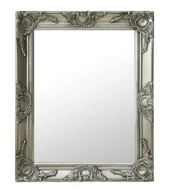 Online Wandspiegel barok stijl 50x60 cm zilverkleurig Spiegels
