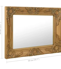 New Wandspiegel barok stijl 50x40 cm goudkleurig Spiegels