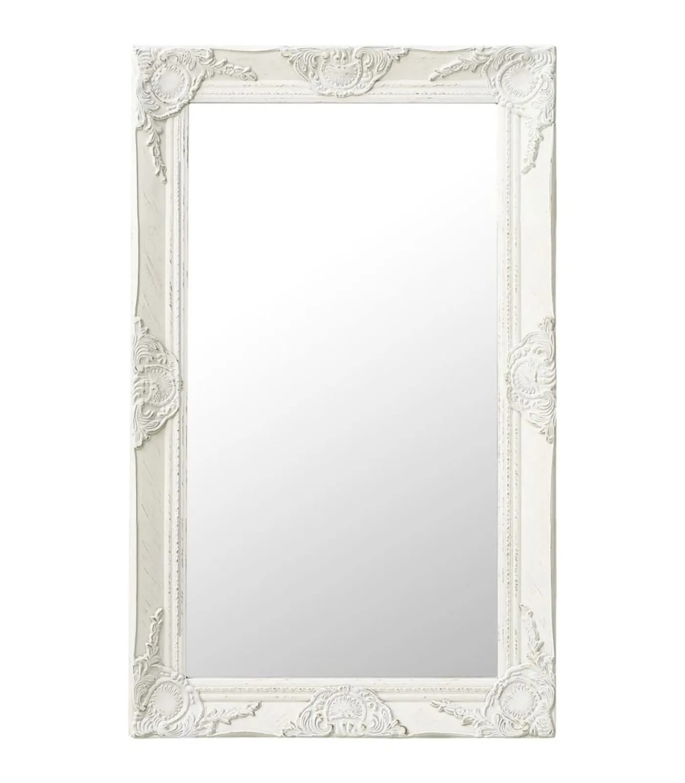 Sale Wandspiegel barok stijl 50x80 cm wit Spiegels