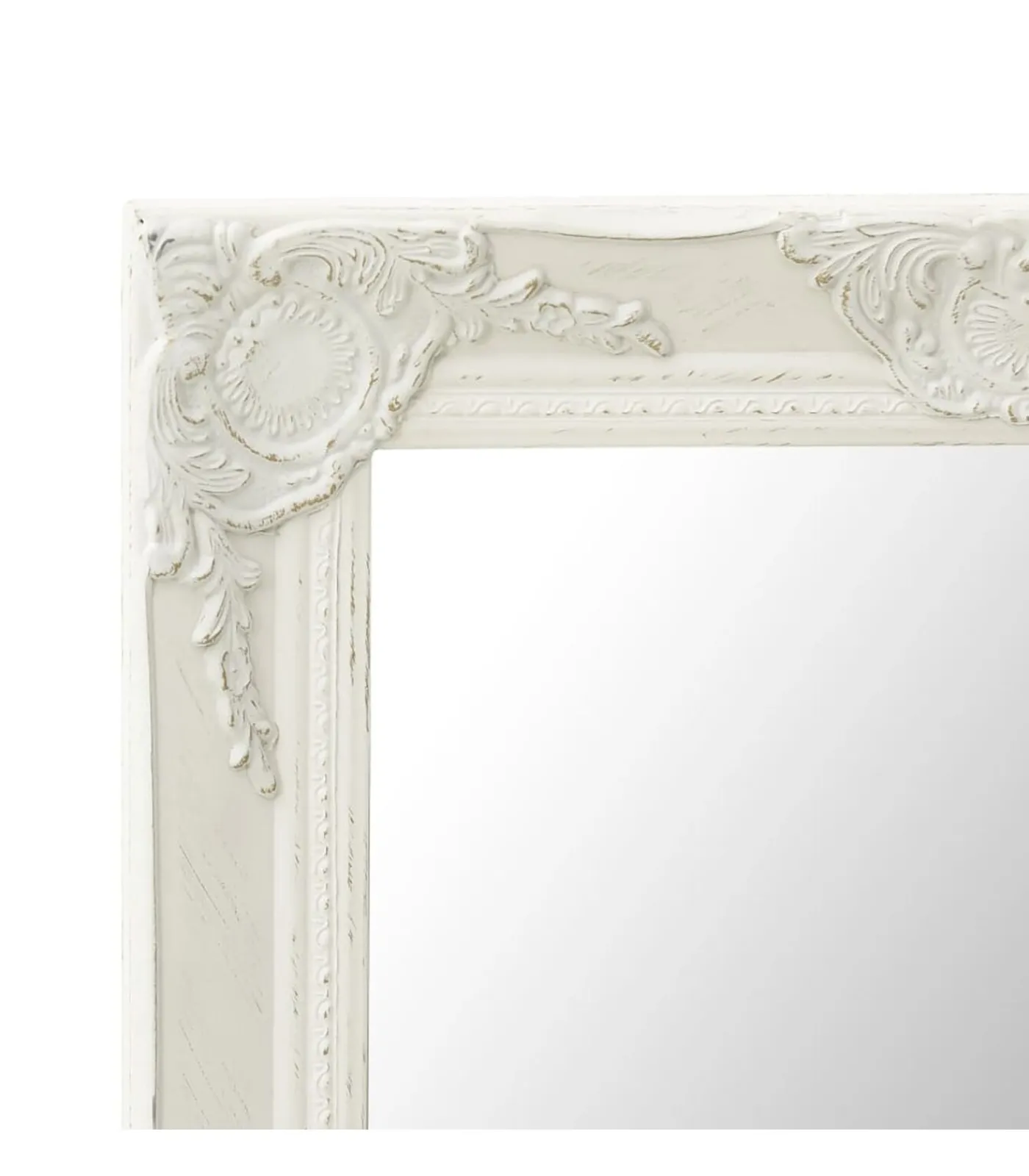 Sale Wandspiegel barok stijl 50x80 cm wit Spiegels