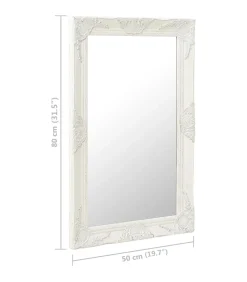 Sale Wandspiegel barok stijl 50x80 cm wit Spiegels