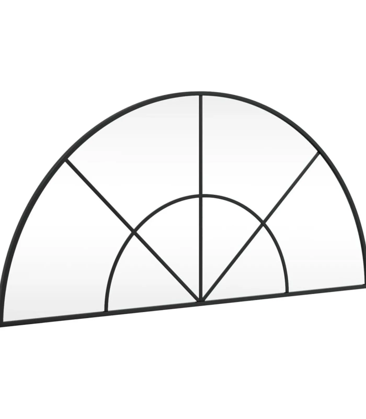 Hot Wandspiegel boog 100x50 cm ijzer zwart Spiegels