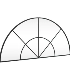 Hot Wandspiegel boog 100x50 cm ijzer zwart Spiegels