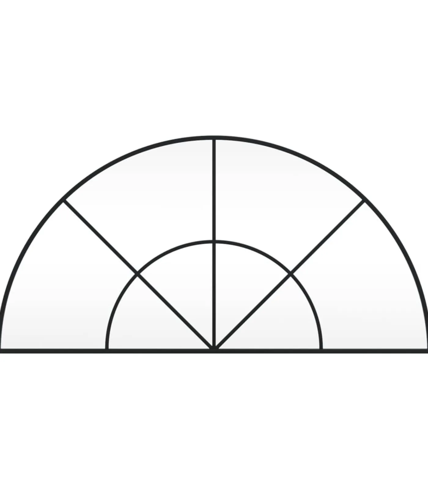 Hot Wandspiegel boog 100x50 cm ijzer zwart Spiegels