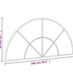 Hot Wandspiegel boog 100x50 cm ijzer zwart Spiegels