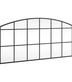 Online Wandspiegel boog 100x50 cm ijzer zwart Spiegels