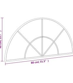 Sale Wandspiegel boog 80x40 cm ijzer zwart Spiegels