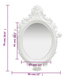 Sale Wandspiegel kasteel stijl 56x76 cm wit Spiegels