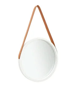 New Wandspiegel met band 40 cm wit Spiegels