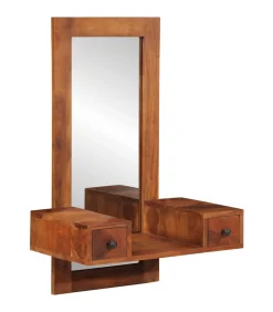 Wandspiegel met lades 60x33x90 cm massief acaciahout Spiegels