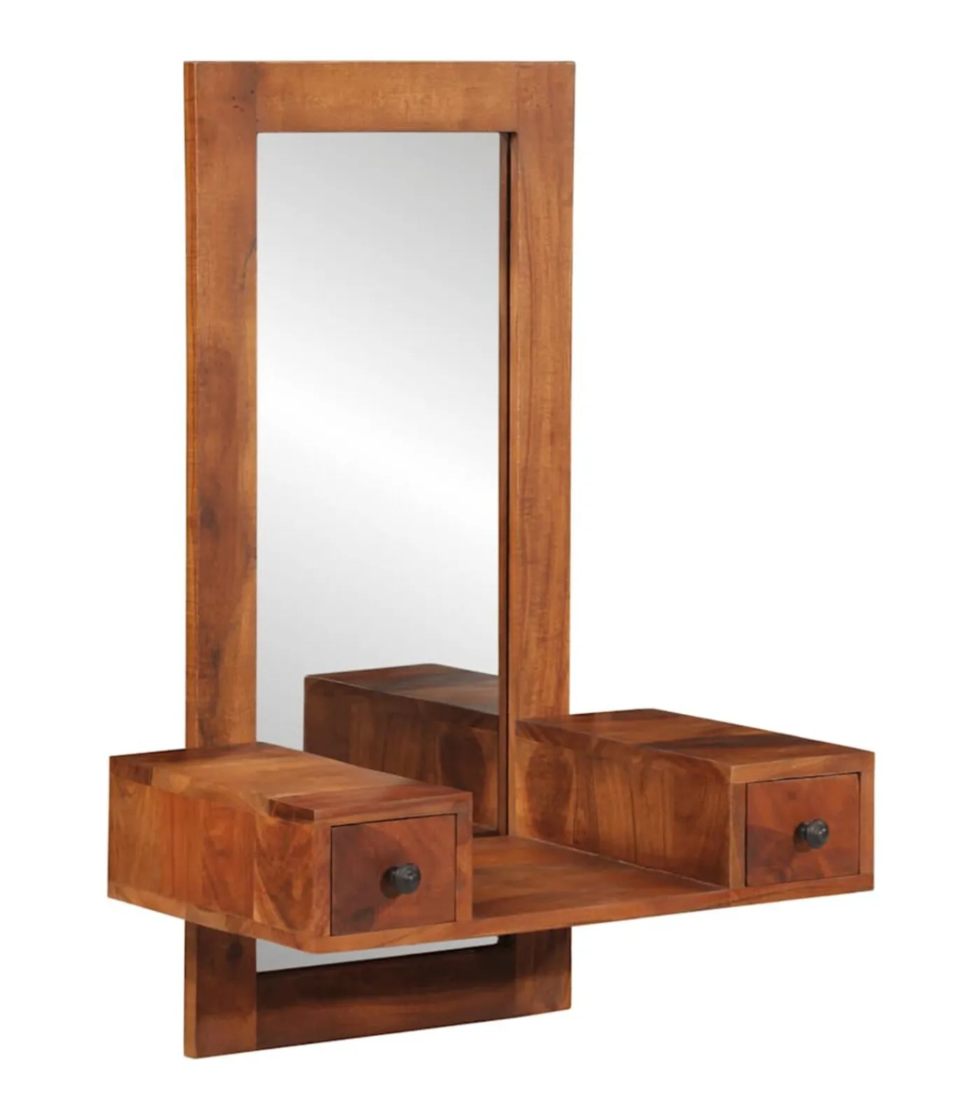 Wandspiegel met lades 60x33x90 cm massief acaciahout Spiegels