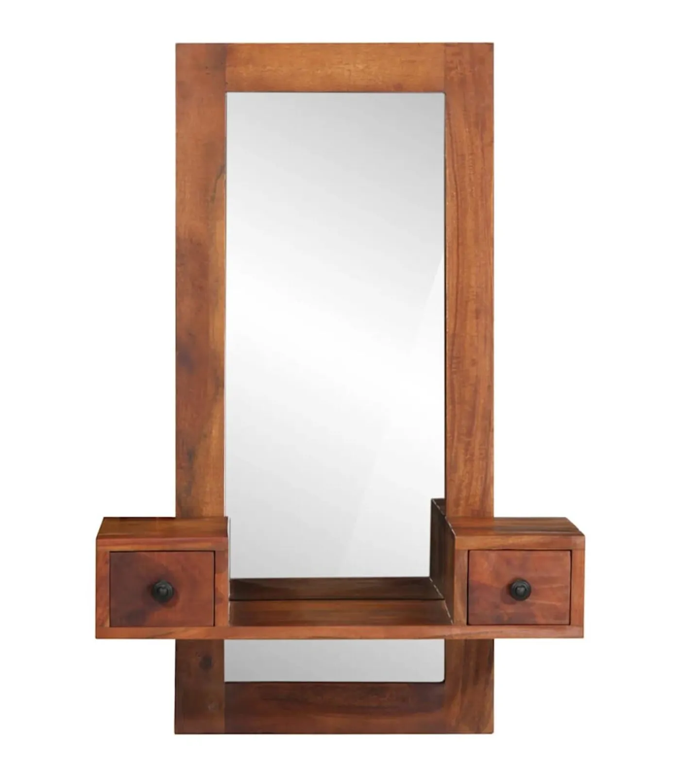 Wandspiegel met lades 60x33x90 cm massief acaciahout Spiegels