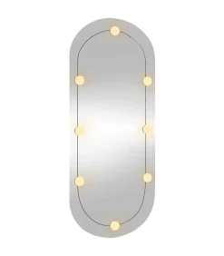 Sale Wandspiegel met LED's ovaal 25x60 cm glas Spiegels